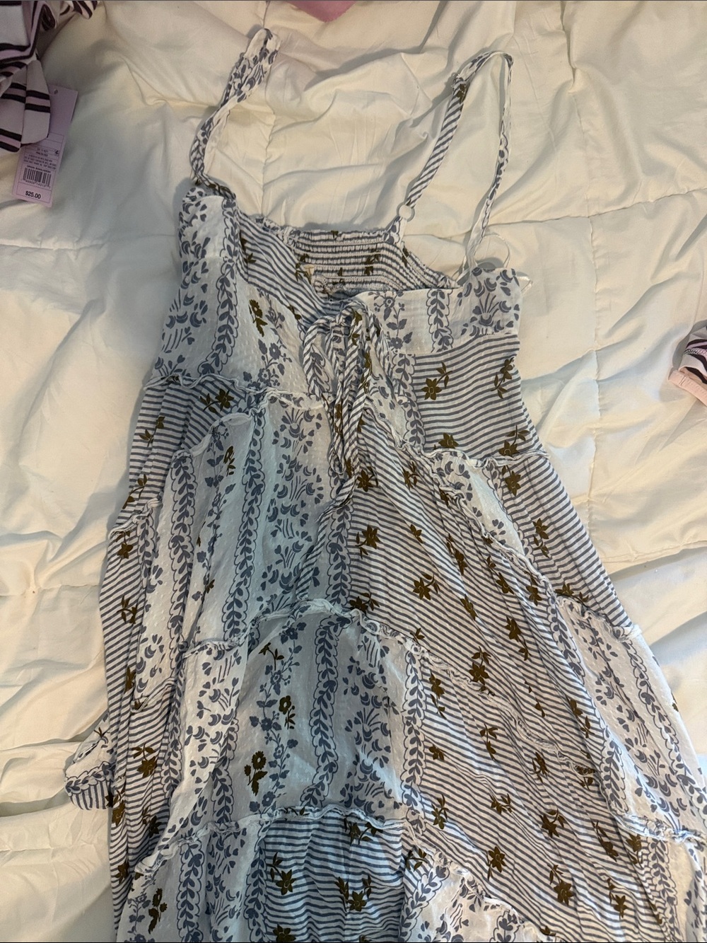 lovestitch White and Gold Patterned Maxi Dress